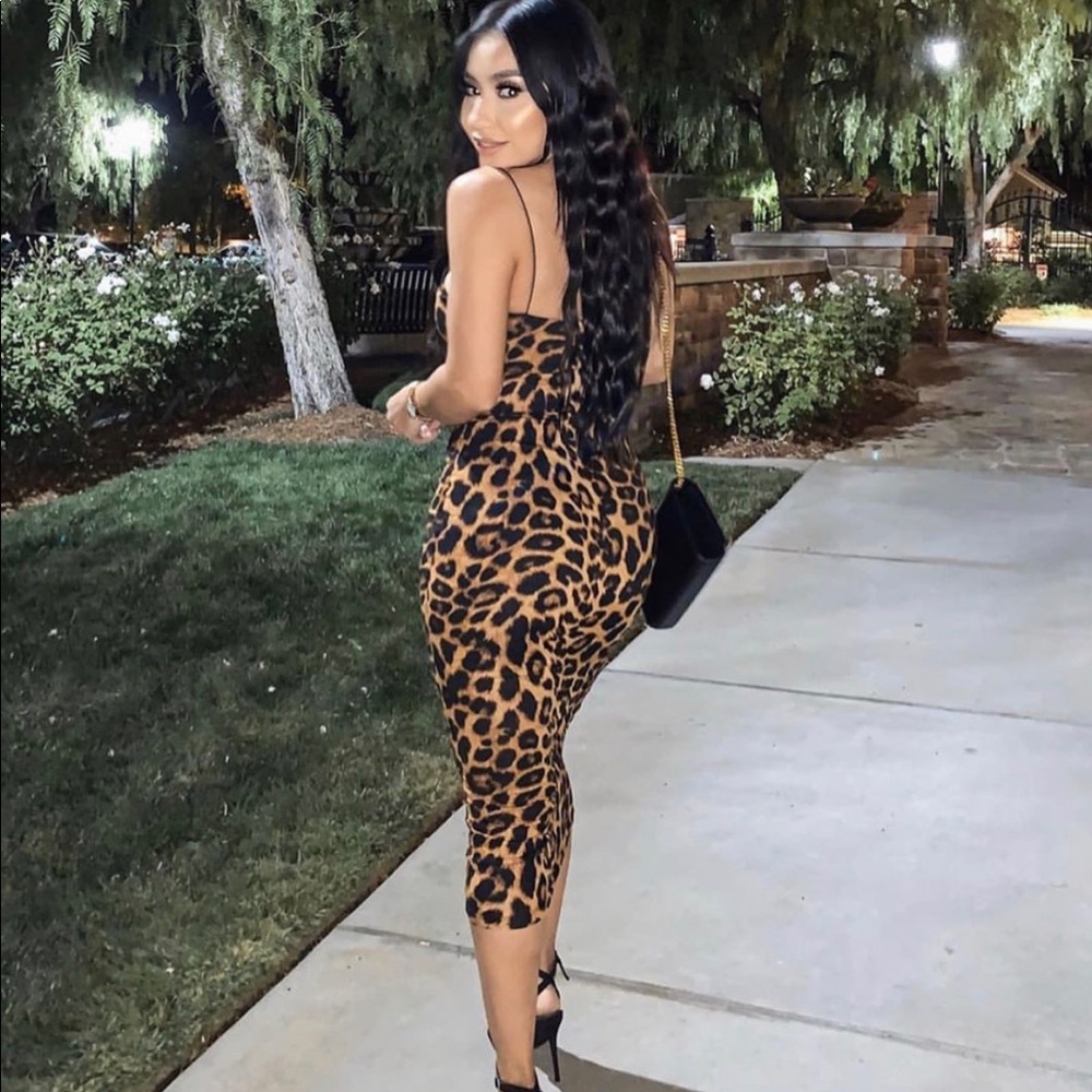 **SALE** Leopard Midi Bodycon Dress